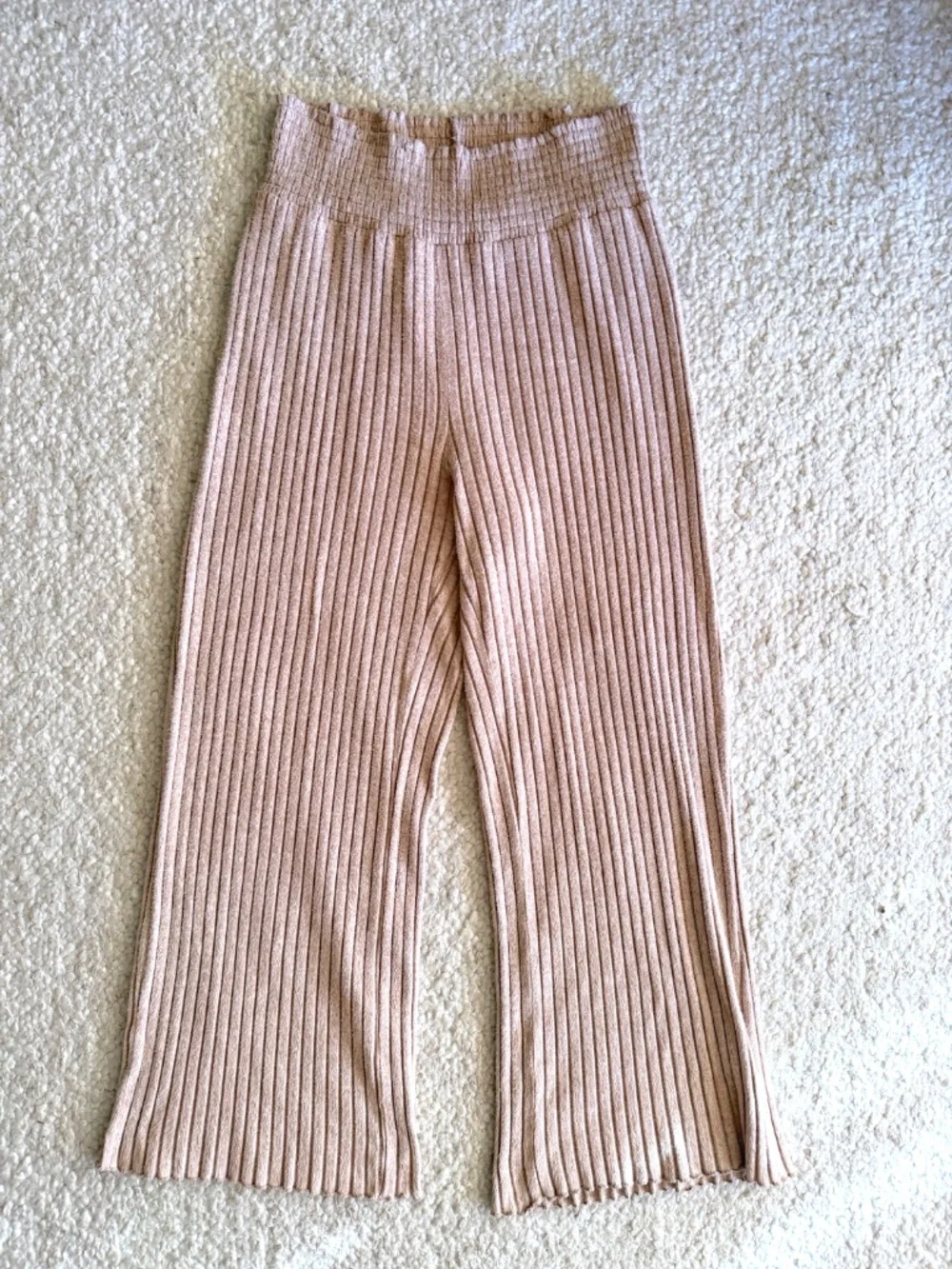Z Supply Ribbed Lounge Set V-Neck Top & Pants Z Taupe Pink Size M